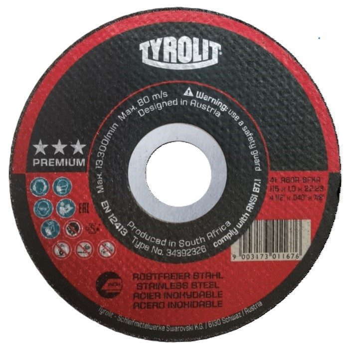 125 x 1,0 x 22,23 A60R-BFKA INOX 25 Premium Flat Cutting Disc