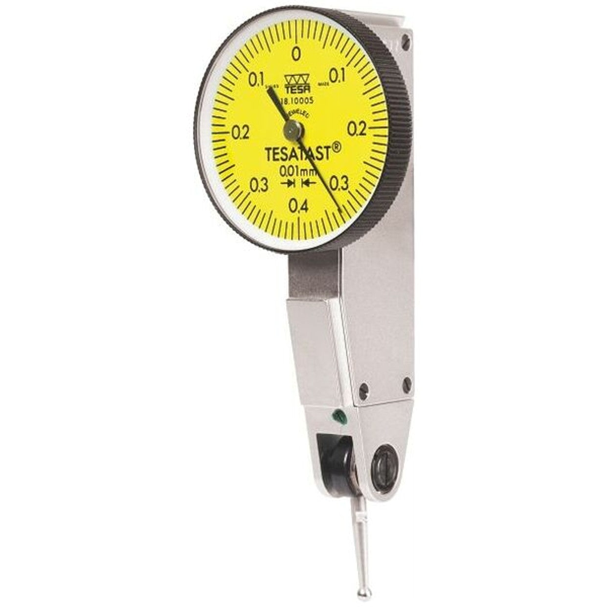 Tesatast lever dial indicator contact point length 12.5 mm, Measuring range per direction / Body ⌀: 0,4/29mm 436205 0,4/29