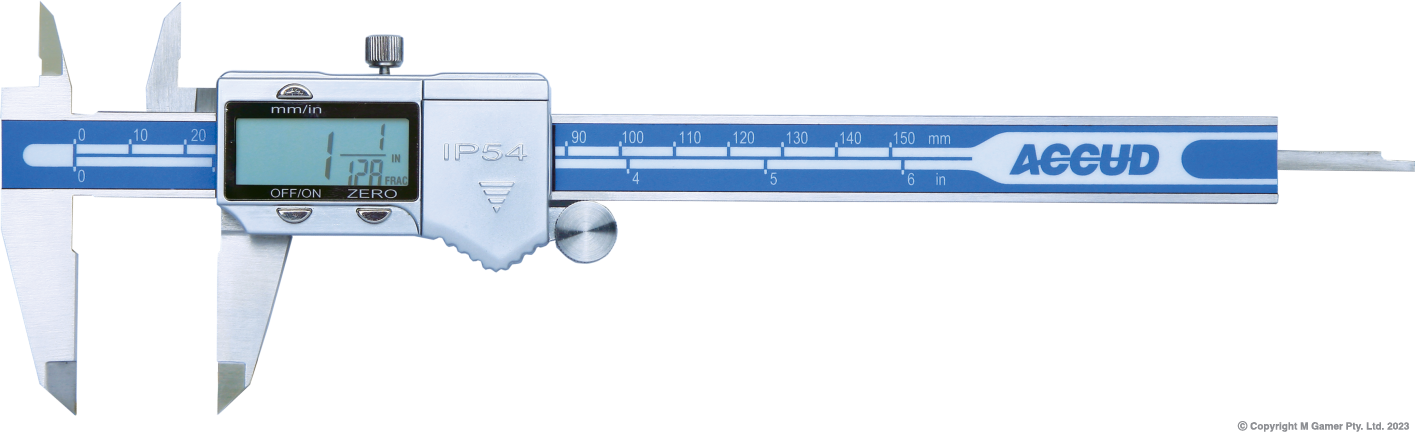 150mm Fractional Imperial & Metric IP54 Digital Caliper - MQTooling