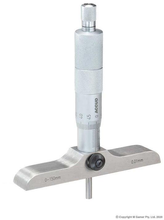 150mm Depth Micrometer with Captive Anvils - MQTooling