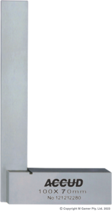 100x70mm 90° Flat Edge Square With Wide Base, Din875 Grade 0 AC-843-004-10