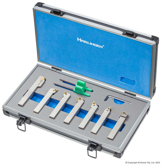 Indexable 7 Piece Nickel Plated Carbide Lathe Tool Set - 12mm H-11-126-T20