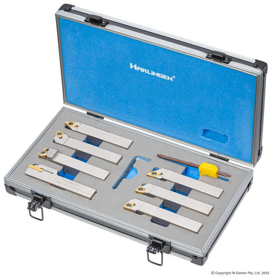 Indexable 7 Piece Nickel Plated Carbide Lathe Tool Set - 16mm H-11-126-T25