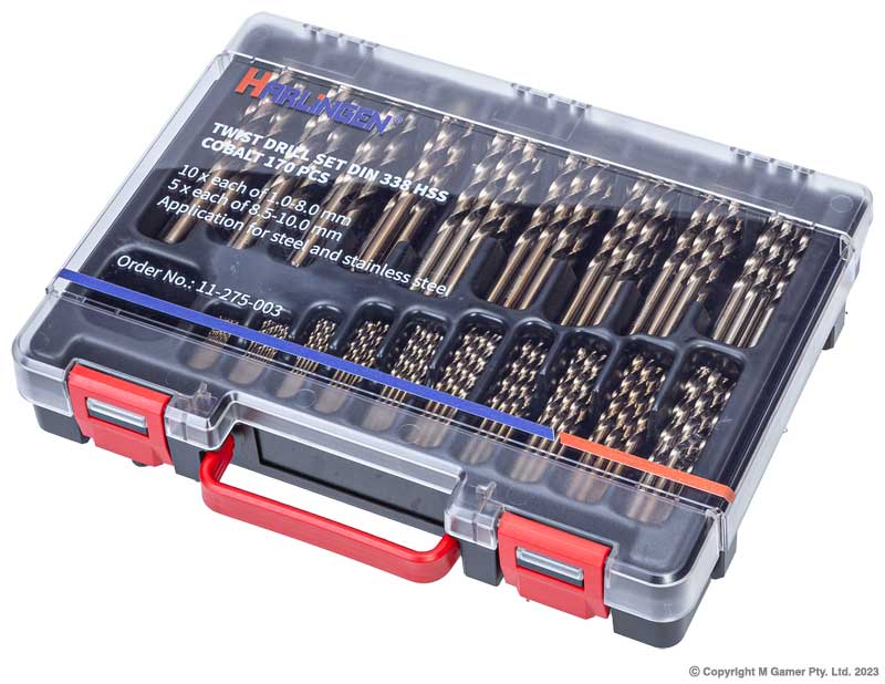 170 Piece Cobalt/HSS Twist Drill Set H-11-275-003