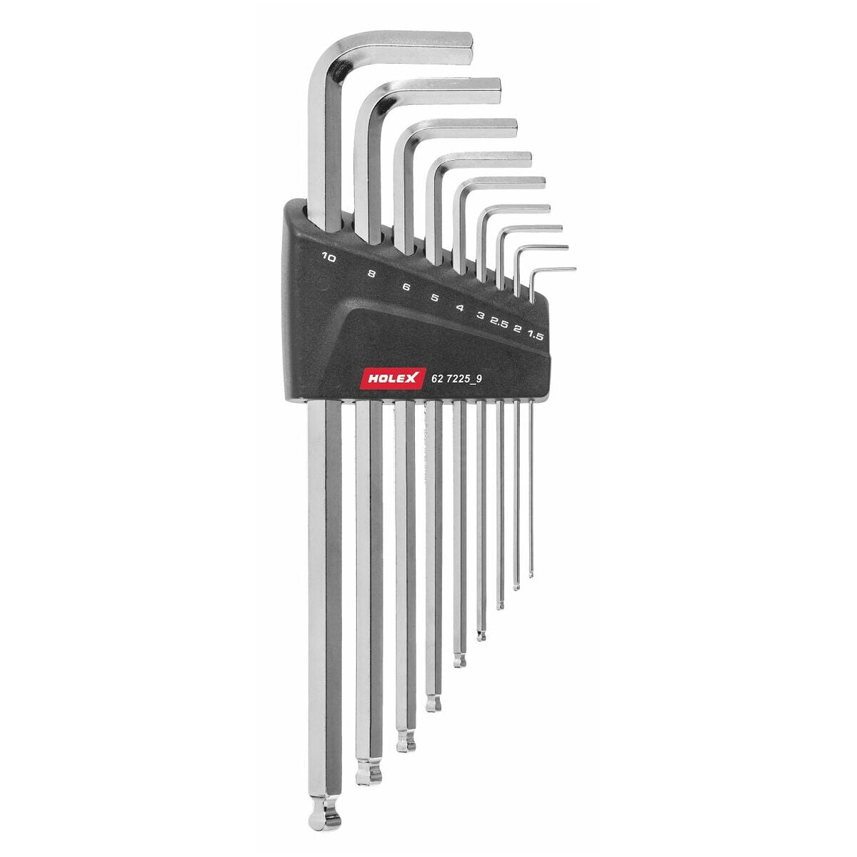Hexagon key L-wrench set nickel-plated 9 627225 9