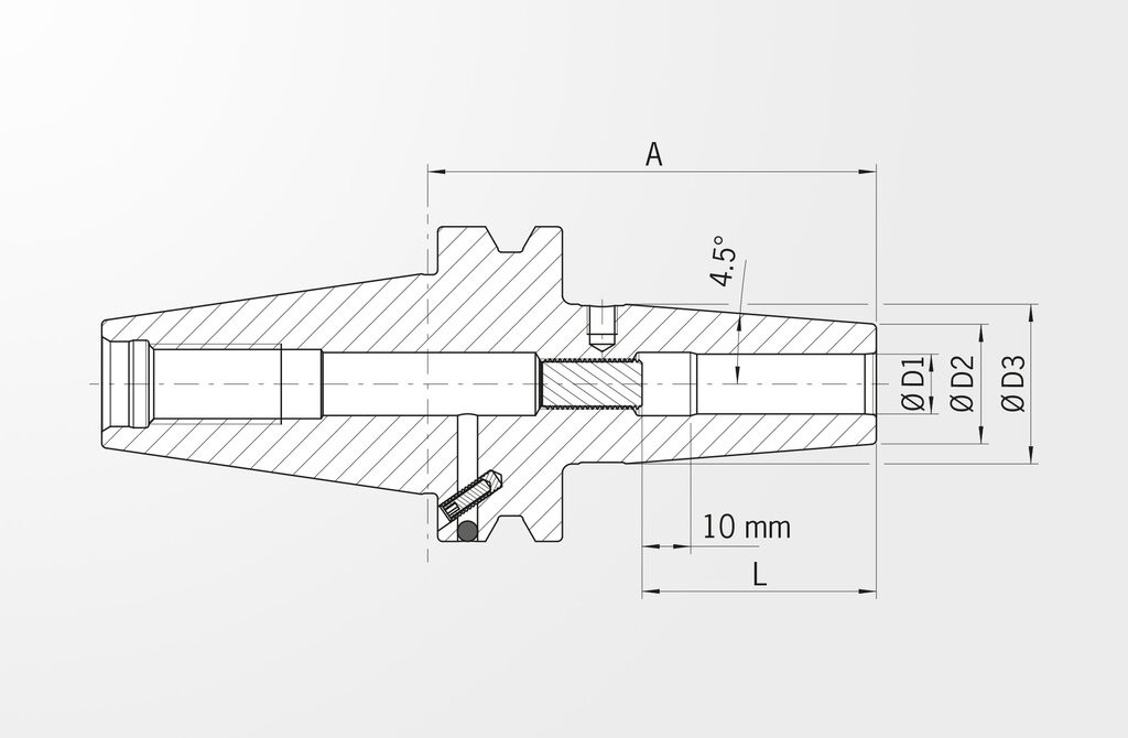 Shrink Fit Chuck Basic Line BT40 D=8 mm, A=90 mm short version 40.640.08.00