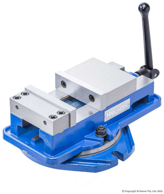 H-40-085-006 150 mm / 6" Precision Angle Lock Milling Machine Vise with Swivel Base