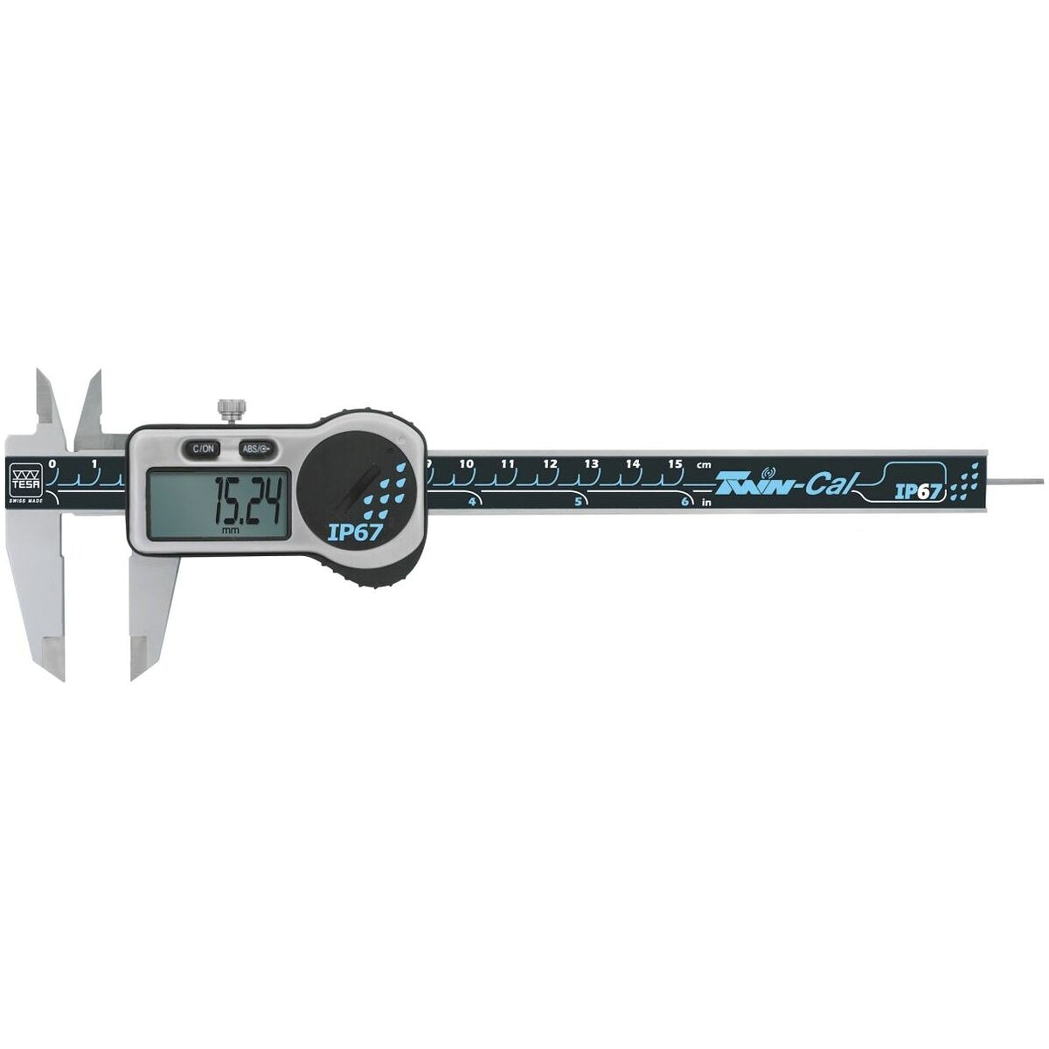 Digital caliper TWIN-CAL IP67 with rod type depth gauge, Measuring range: 150mm TESA 412785 150 - MQTooling