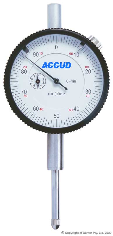 0.5" Inch Dial Indicator, Lug Back AC-225-012-11