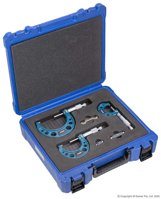 75mm Metric Outside Micrometer 3 Piece Set - MQTooling