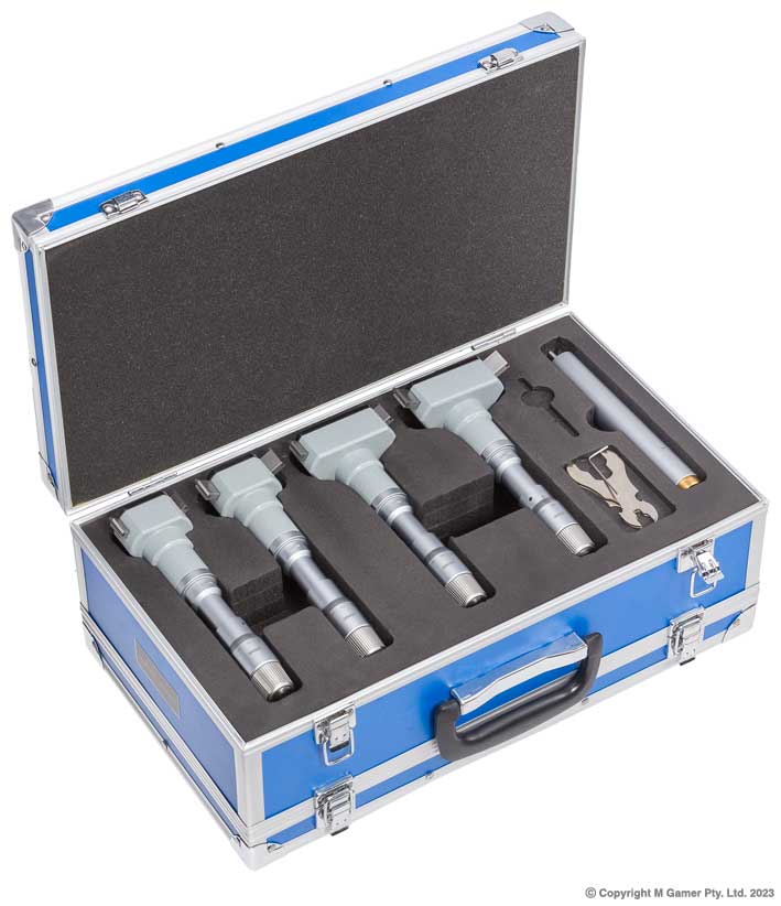 6-12mm Three Points Internal Micrometer Set, With Setting Rings AC-362-103-03 - MQTooling