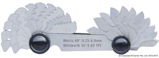 60° Metric & 55° Whitworth Thread Gauge