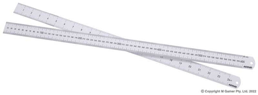 600mm Stainless Dual Scale Ruler