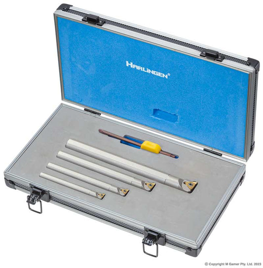 4 Piece Indexable Nickel Plated Carbide Boring Bar Set H-11-383-T19