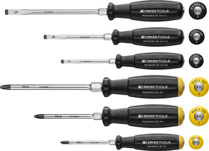 PB 8249 DNCBB – PB Swiss 8249 DB SwissGrip Slotted & Phillips Go Through Screwdriver Set 6 Pce in Cardboard Box*
