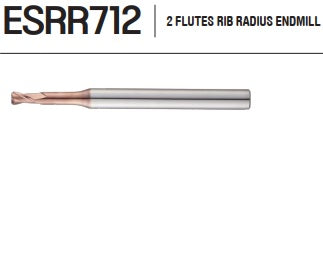 D2 X R0.5 X 2 X 6 X 45 x 4, 2 FLUTES H-Star Endmill bull end, 2 flutes H-Star ESRR71202005006 PC305H