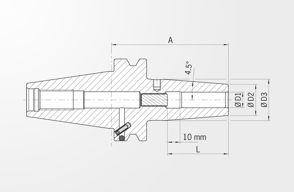 Shrink Fit Chuck Basic Line BT40 D=14 mm, A=90 mm short version 40.640.14.00